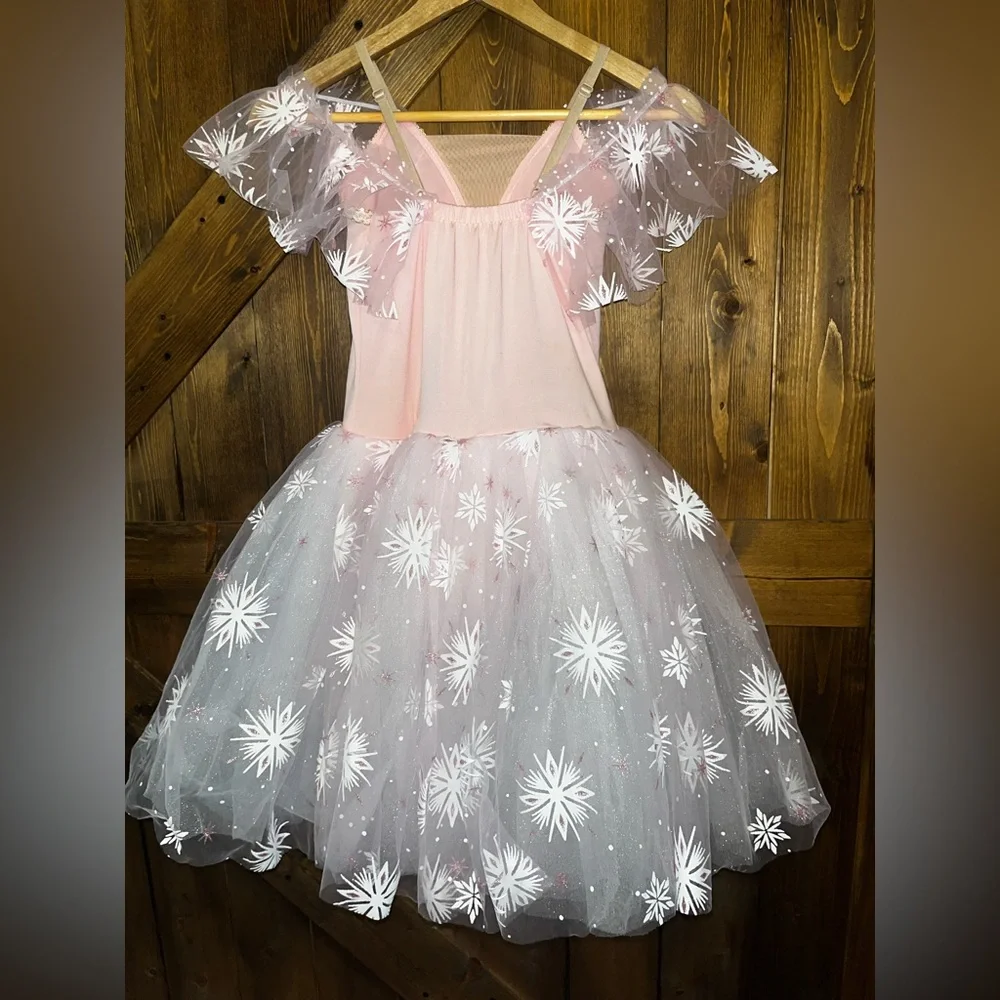 Girl Ballet Long Tutu Dress Spaghetti Straps Camisole Leotard Ballerina Costume